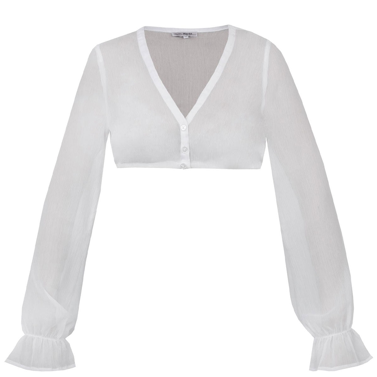 Dirndlbluse in Ecru und Off White mit Langarm und Puffarm von MarJo