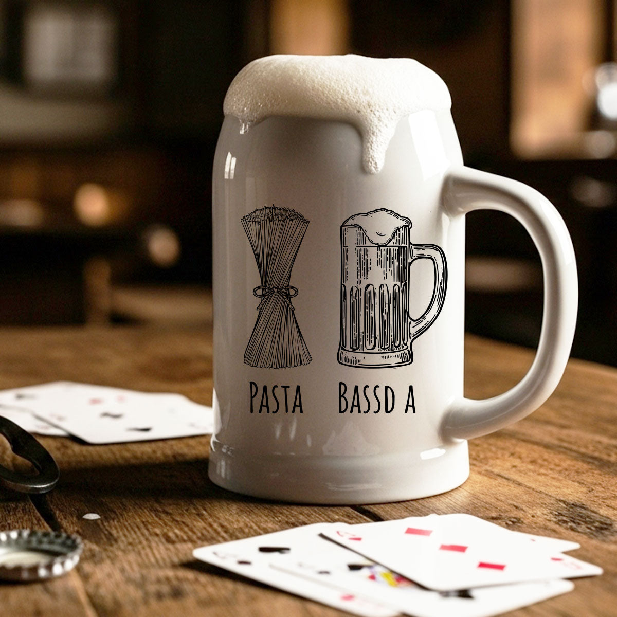 Pasta - Bassd A Bier- Bierkrug 0,5L - Datschi Trachten