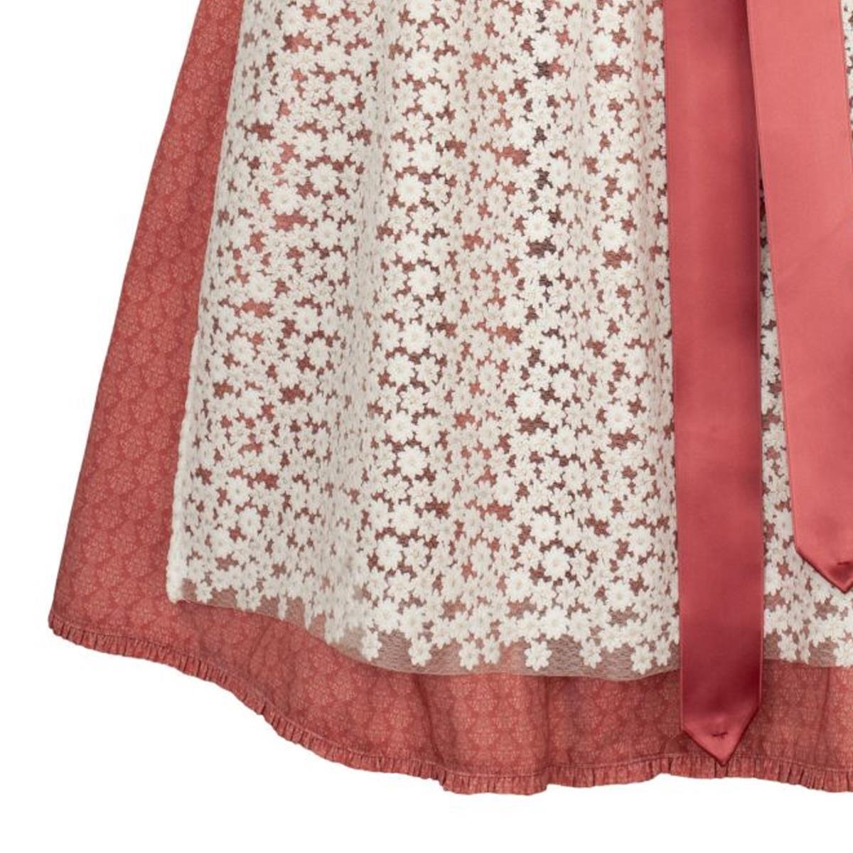 Alpenfee Dirndl Amy Lachs Rot Borte 60cm - Datschi Trachten