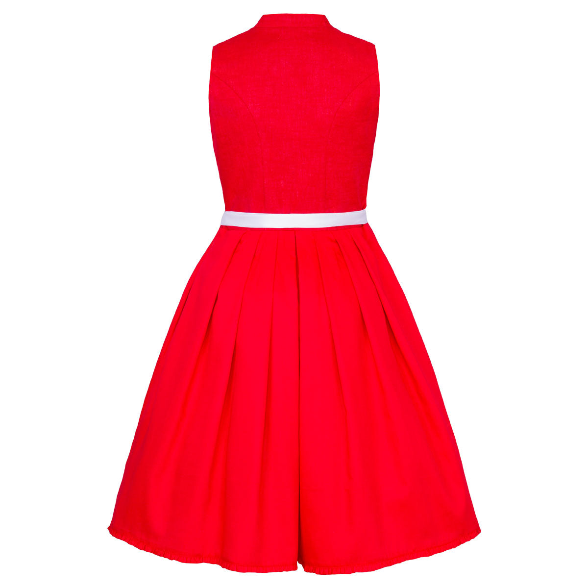 Alpenfee Dirndl Xara Rot Hochgeschlossen 60cm - Datschi Trachten