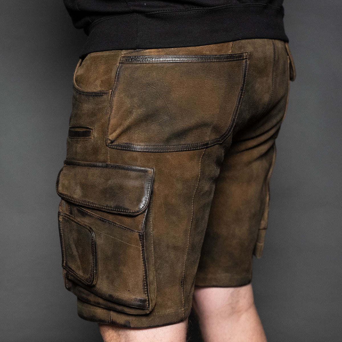 Datschi Trachten Cargo Lederhose Xaver Shorts Braun - Datschi Trachten