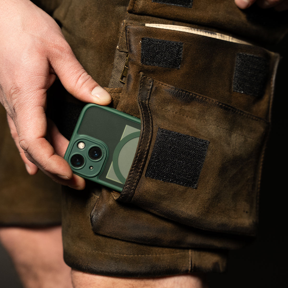 Datschi Trachten Cargo Lederhose Xaver Shorts Braun - Datschi Trachten