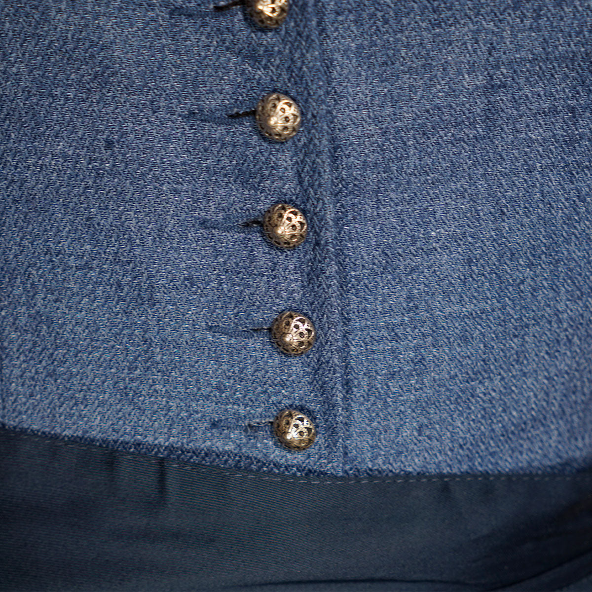Elli & Juliette Dirndl Lina Selene Blau mit Puffarm 70 cm