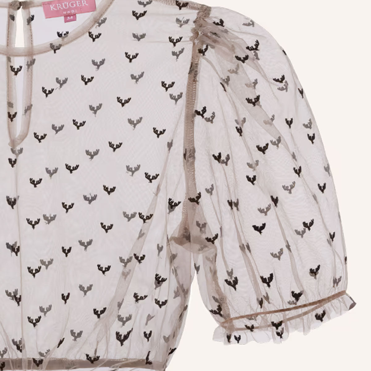 Krüger Dirndlbluse Koko Braun Transparent Tream Kollektion 2026