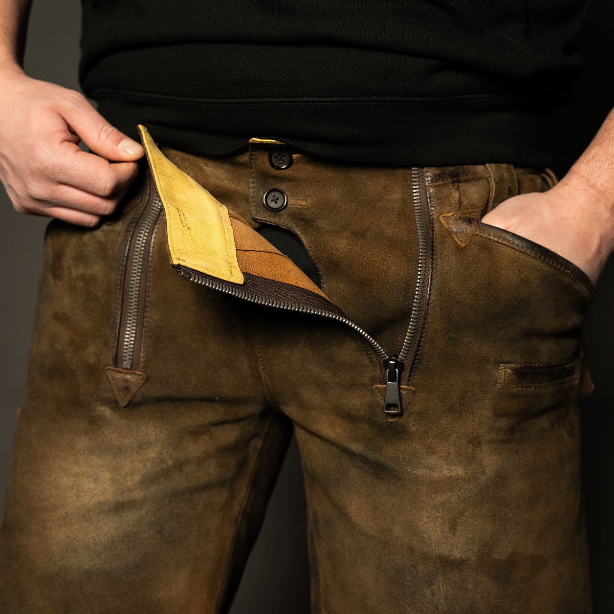 Datschi Trachten Zunft Lederhose Richtfest Braun - Datschi Trachten