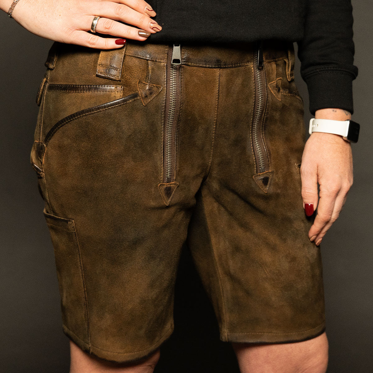 Datschi Trachten Damen Zunft Lederhose Richtfest Braun Wildbock Leder - Datschi Trachten