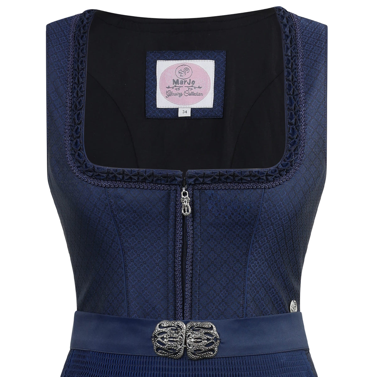 MarJo Dirndl Eschau Tinte 65cm mit Borte