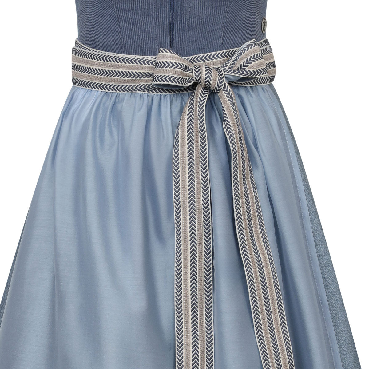MarJo Dirndl Freudensee Himmelblau Gerader Ausschnitt Cord 70cm