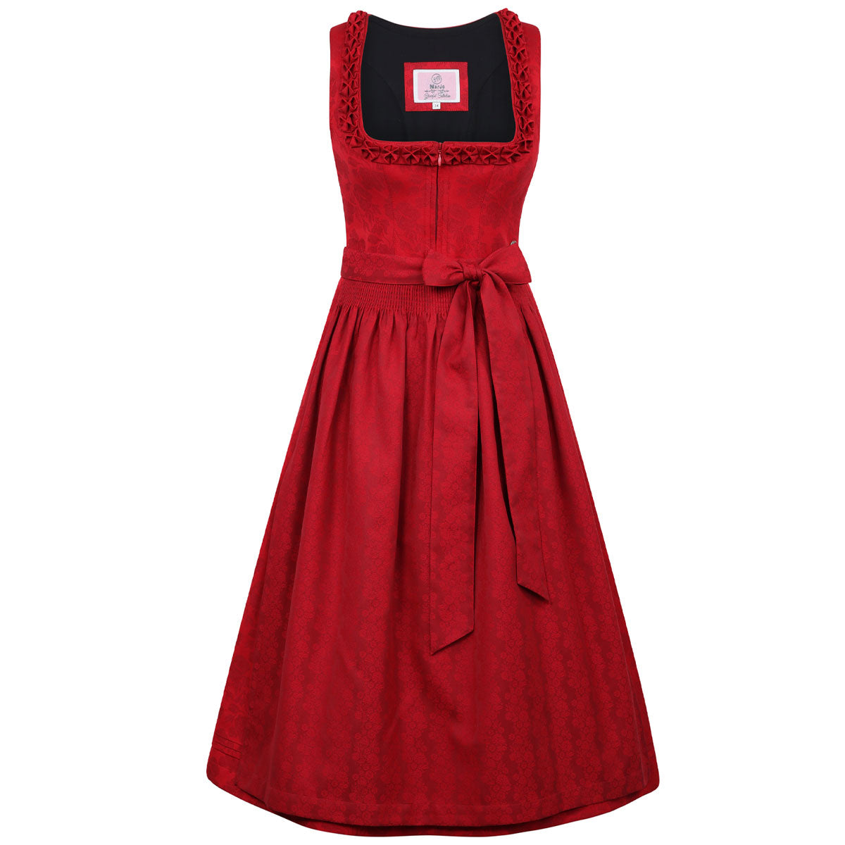 MarJo Dirndl Hochleiten Chili Gerader Ausschnitt 75cm