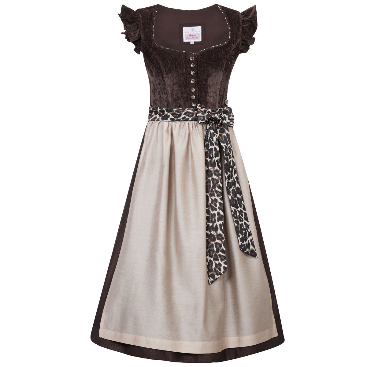 MarJo Dirndl Oberhofen Espresso-Leo Flügelarm Abnehmbar 70cm