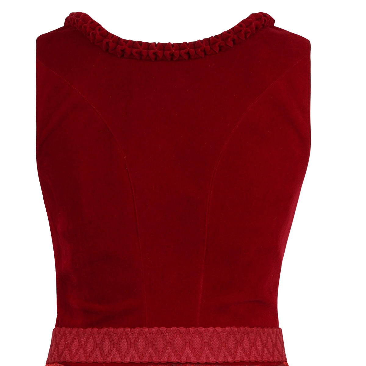 MarJo Dirndl Rabenstein Feuerrot Froschgoscherl Samt 65cm