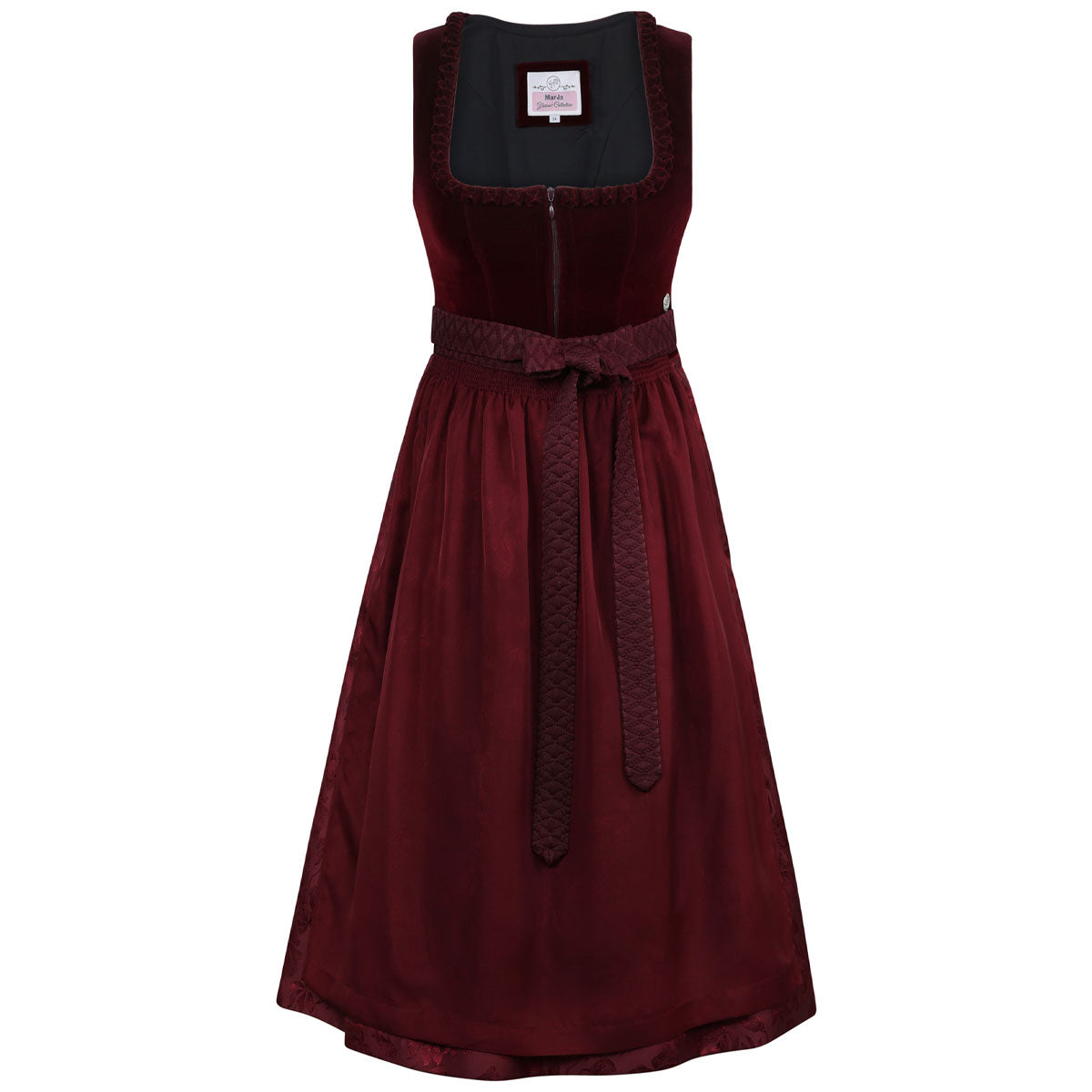 MarJo Dirndl Rabenstein Wine Froschgoscherl Samt 65cm