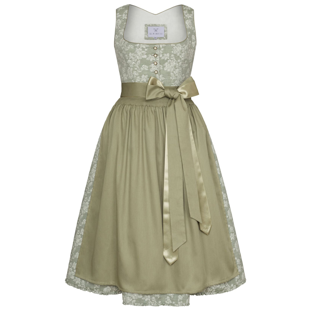 Dirndl Größe 38 mit Blumenmuster und formendem Mieder für Oktoberfest und Volksfest