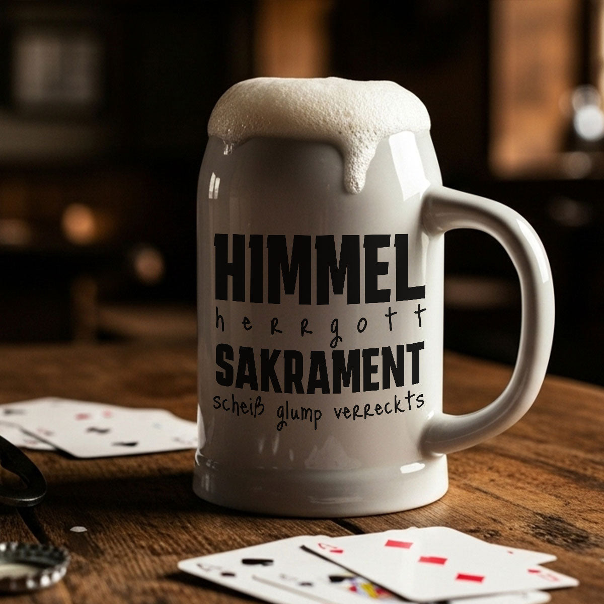 Bayerische Bierkrüge mit frechen Sprüchen als Geschenk oder sogar personalisiert