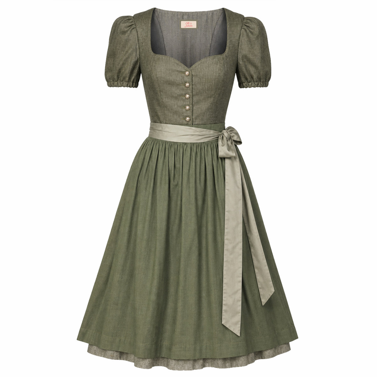 Dirndl Größe 34 mit tailliertem Mieder und Schürze für schlanke Figuren zum Oktoberfest