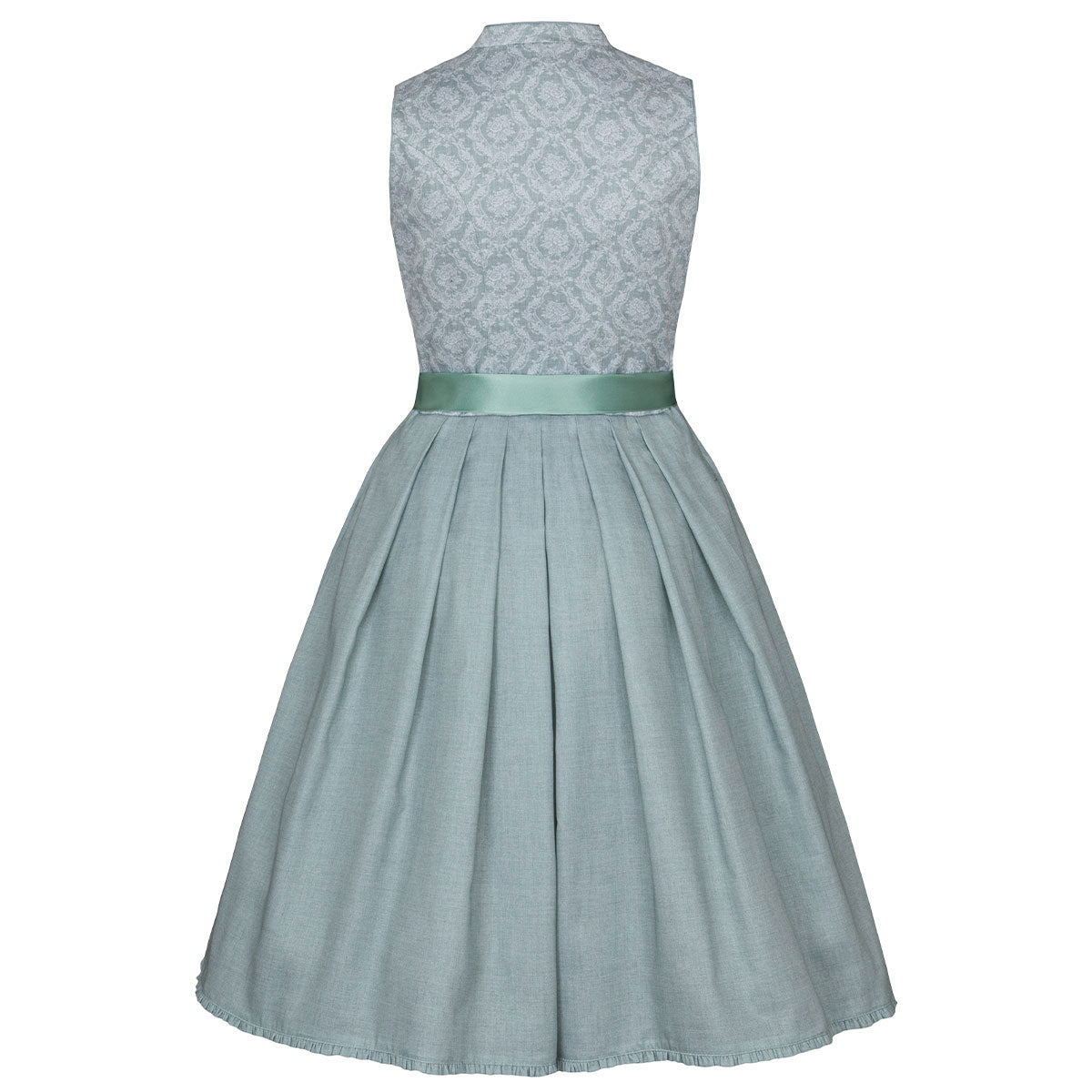 Alpenfee Dirndl Lara Mint Grün 60cm Hochgeschlossen Blumenmuster - Datschi Trachten