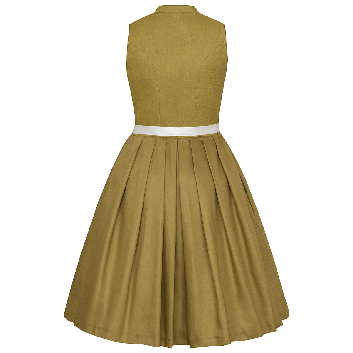 Alpenfee Dirndl Xara Moos Grün Hochgeschlossen 60cm - Datschi Trachten