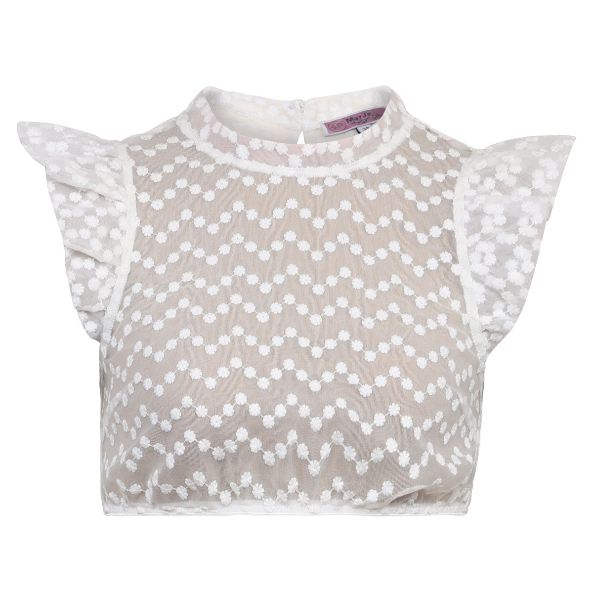 MarJo Dirndlbluse Aubach Off White Flügelarm
