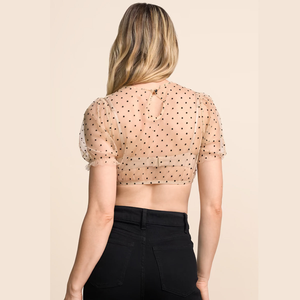 Krüger Dirndlbluse Faora Beige Transparent Puffarm