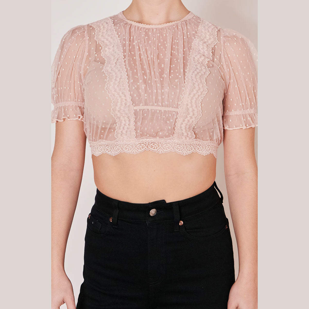 Krüger Dirndlbluse Kelly Apricot Transparent - Datschi Trachten