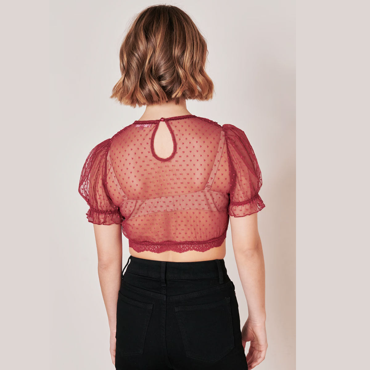 Krüger Dirndlbluse Kelly Rot Transparent - Datschi Trachten