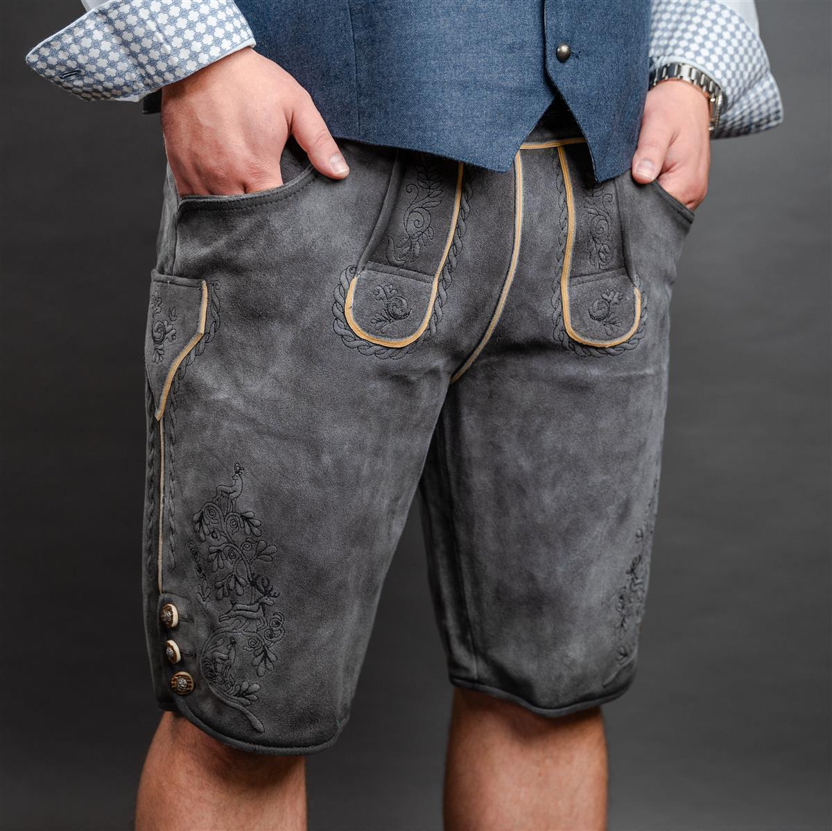 Datschi Trachten Lederhose Karl Dunkelgrau - Datschi Trachten