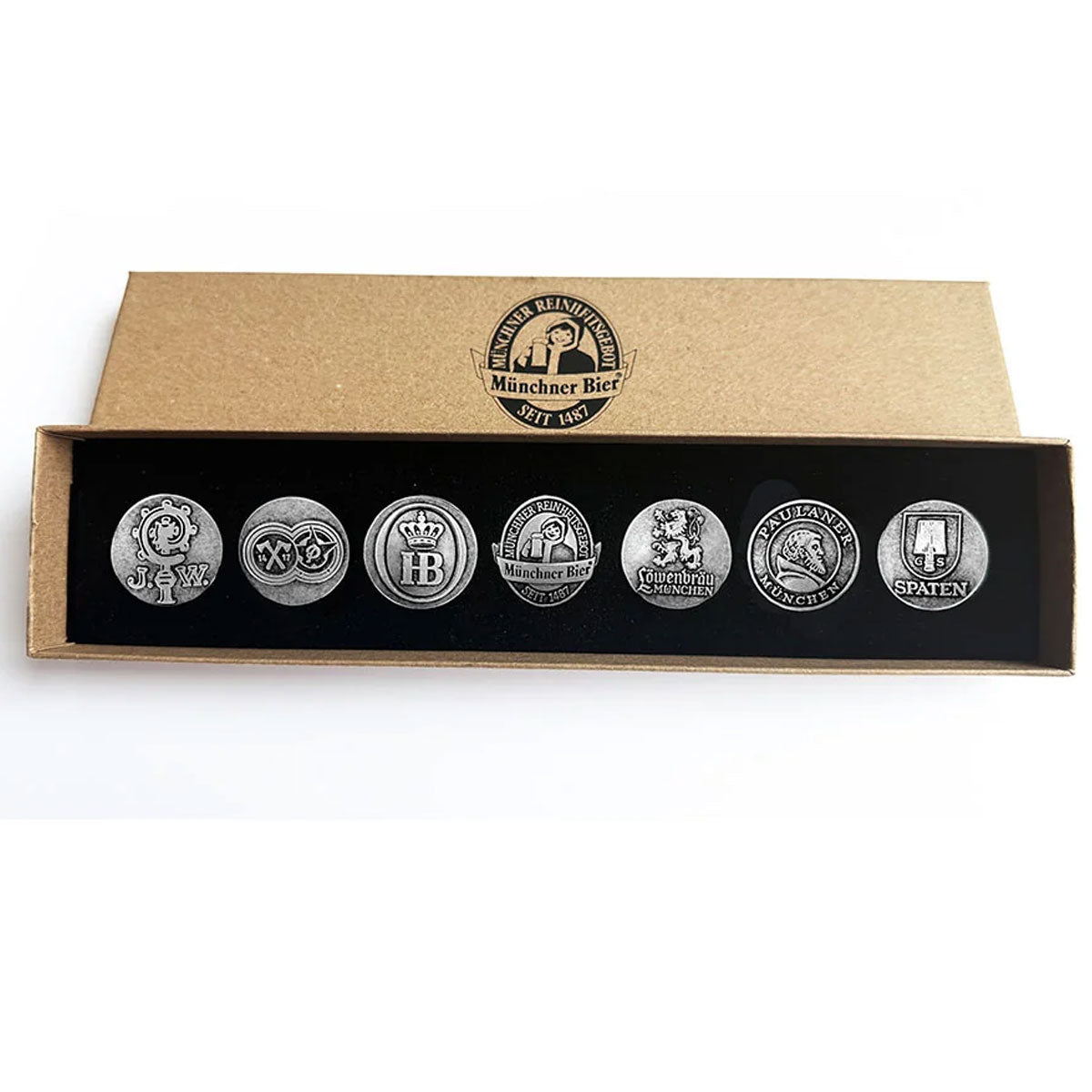 Gaudiknopf Anstecker Münchner Brauereien Set