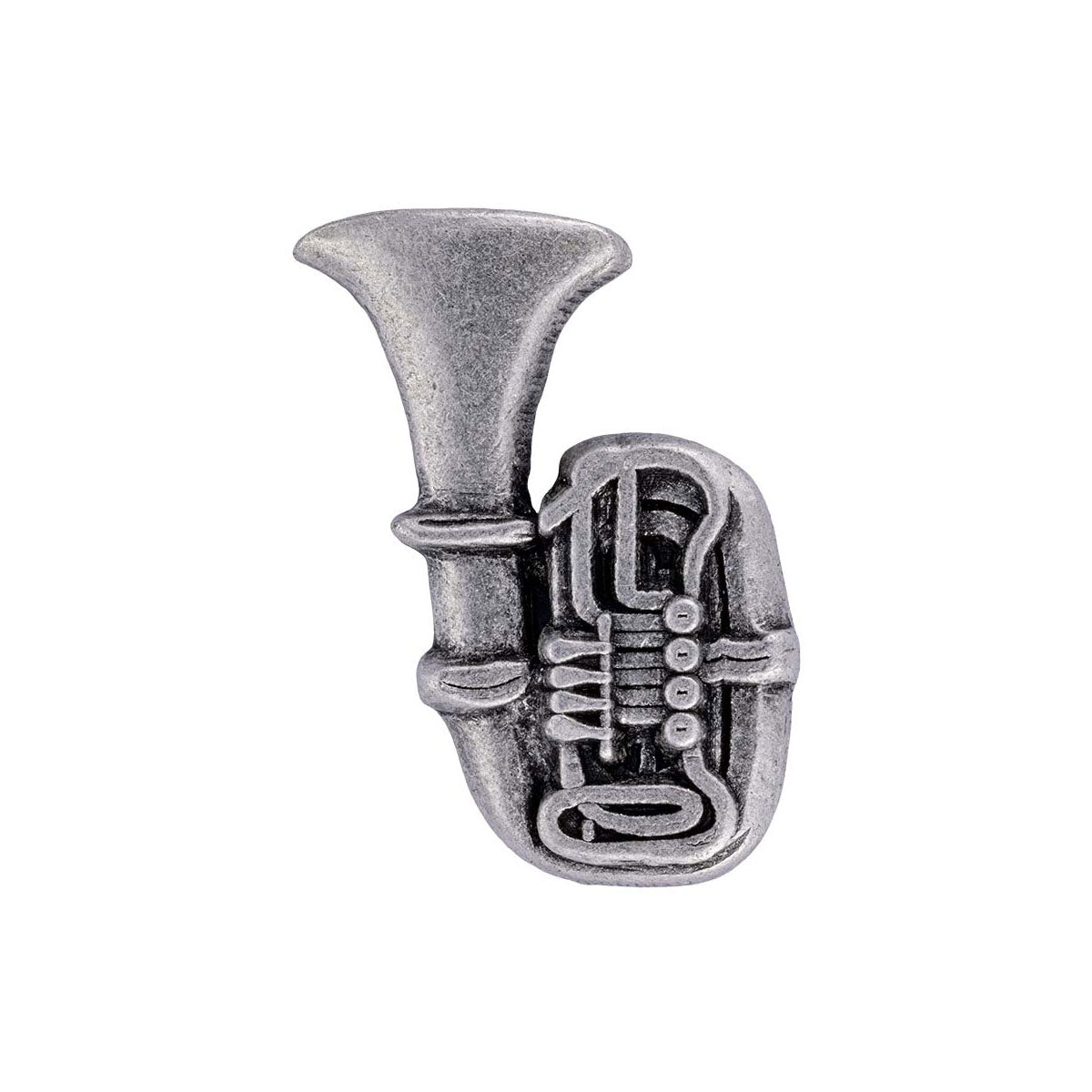 Gaudiknopf Anstecker Tuba Pin Altsilber