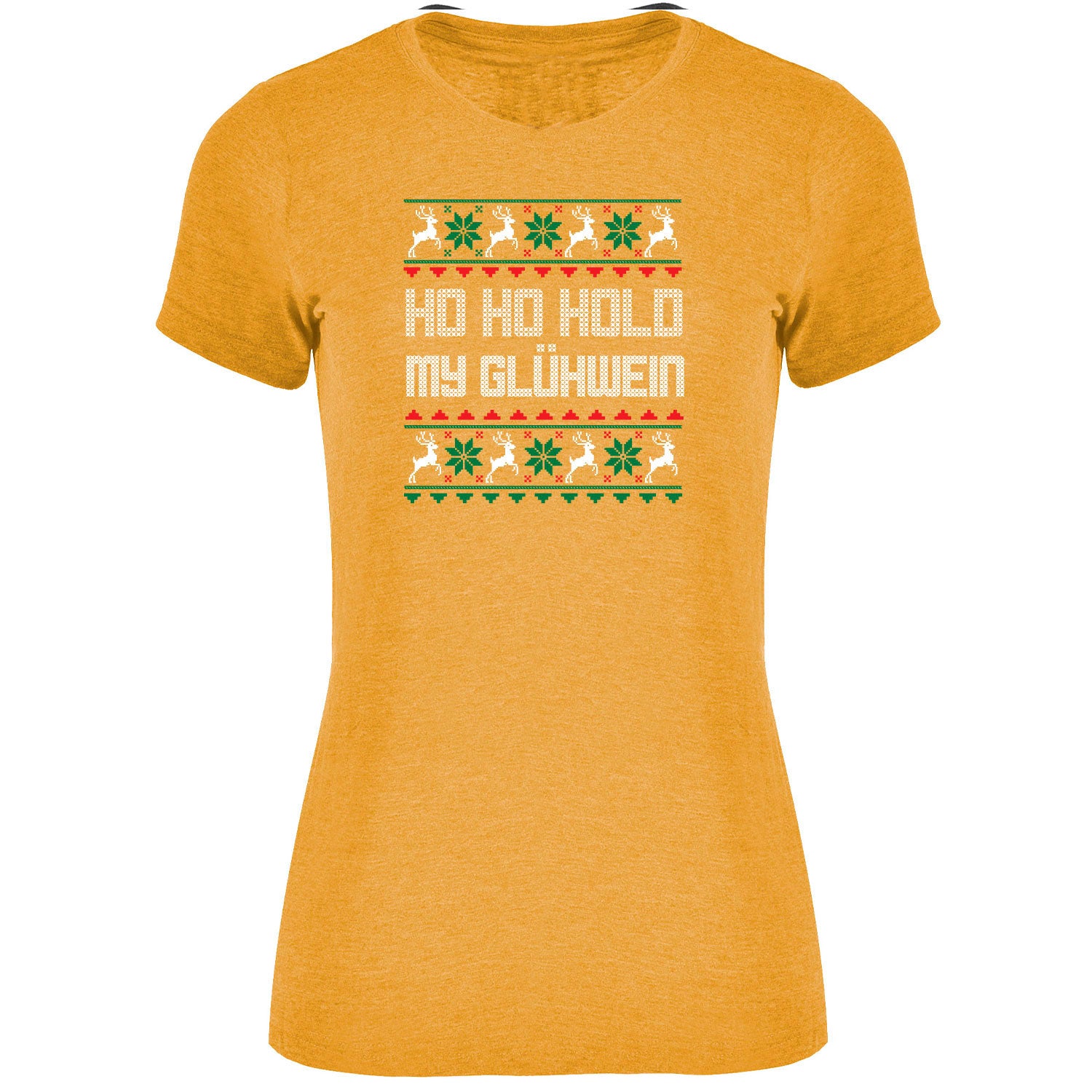 Ho Ho Hold my Glühwein Ugly Christmas T-shirt Damen - Datschi Trachten