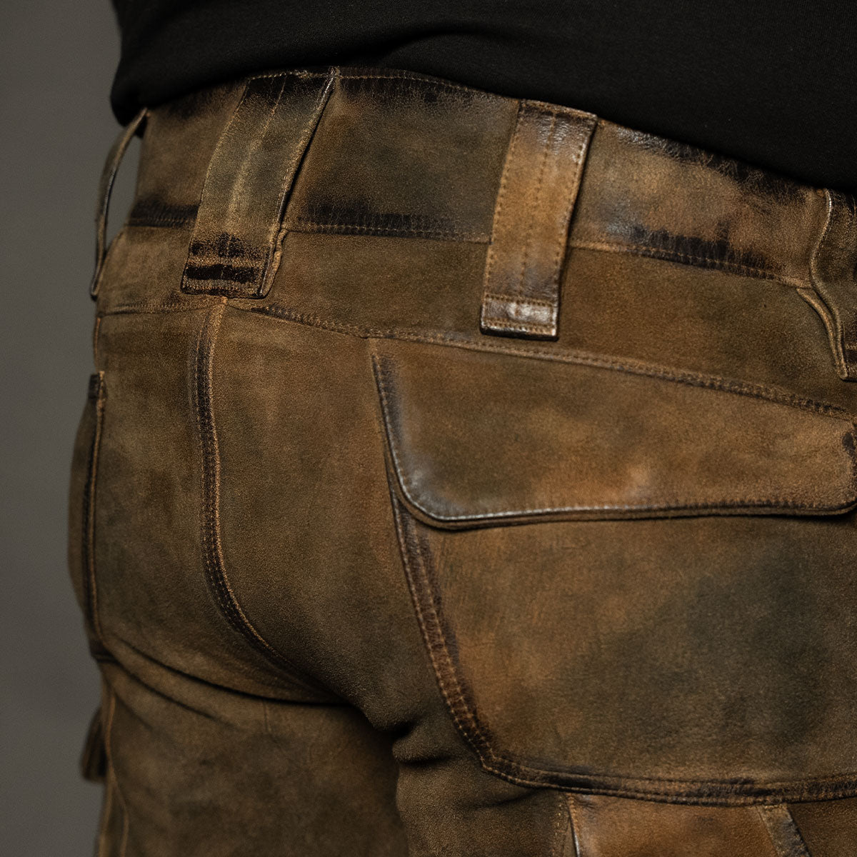 Datschi Trachten Cargo Lederhose Xaver Shorts Braun - Datschi Trachten