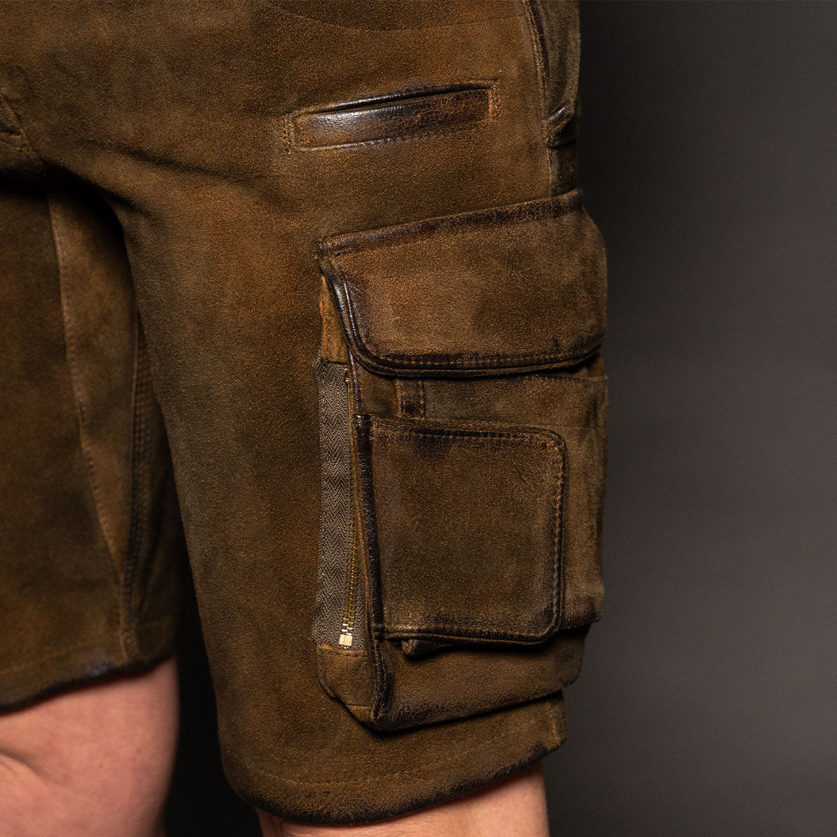 Datschi Trachten Damen Arbeits Lederhose Vroni Braun Wildbock Leder - Datschi Trachten
