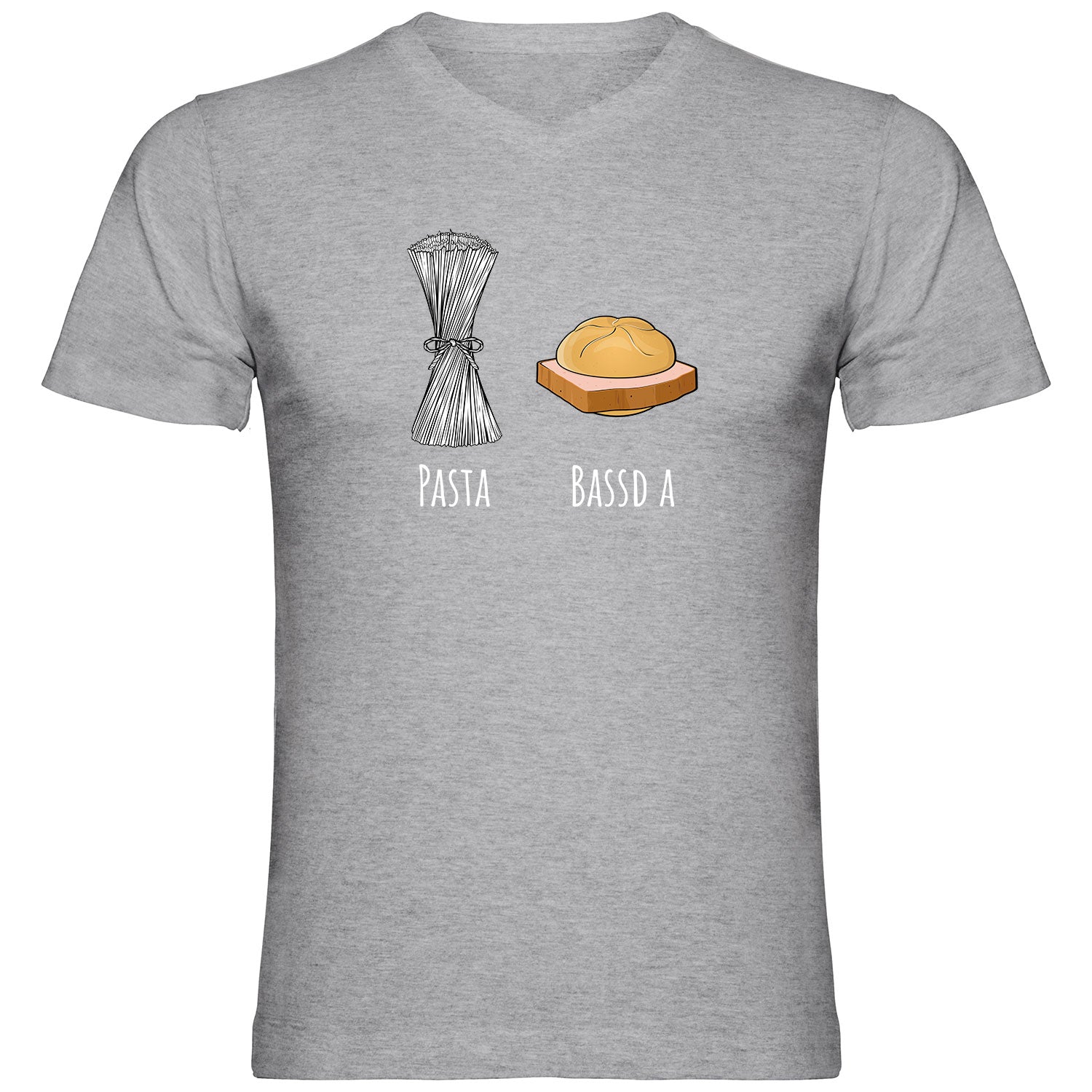 Pasta - Bassd a Leberkas Herren Tshirt V-Ausschnitt - Datschi Trachten