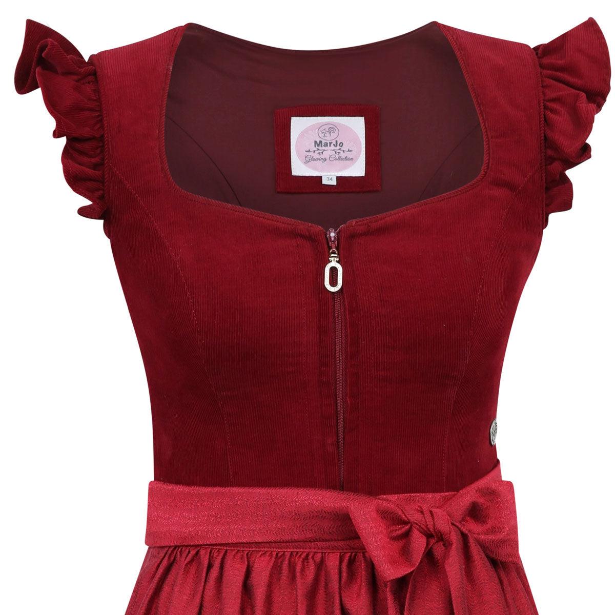 MarJo Dirndl Ansfelden Wine Flügelarm 70cm - Datschi Trachten