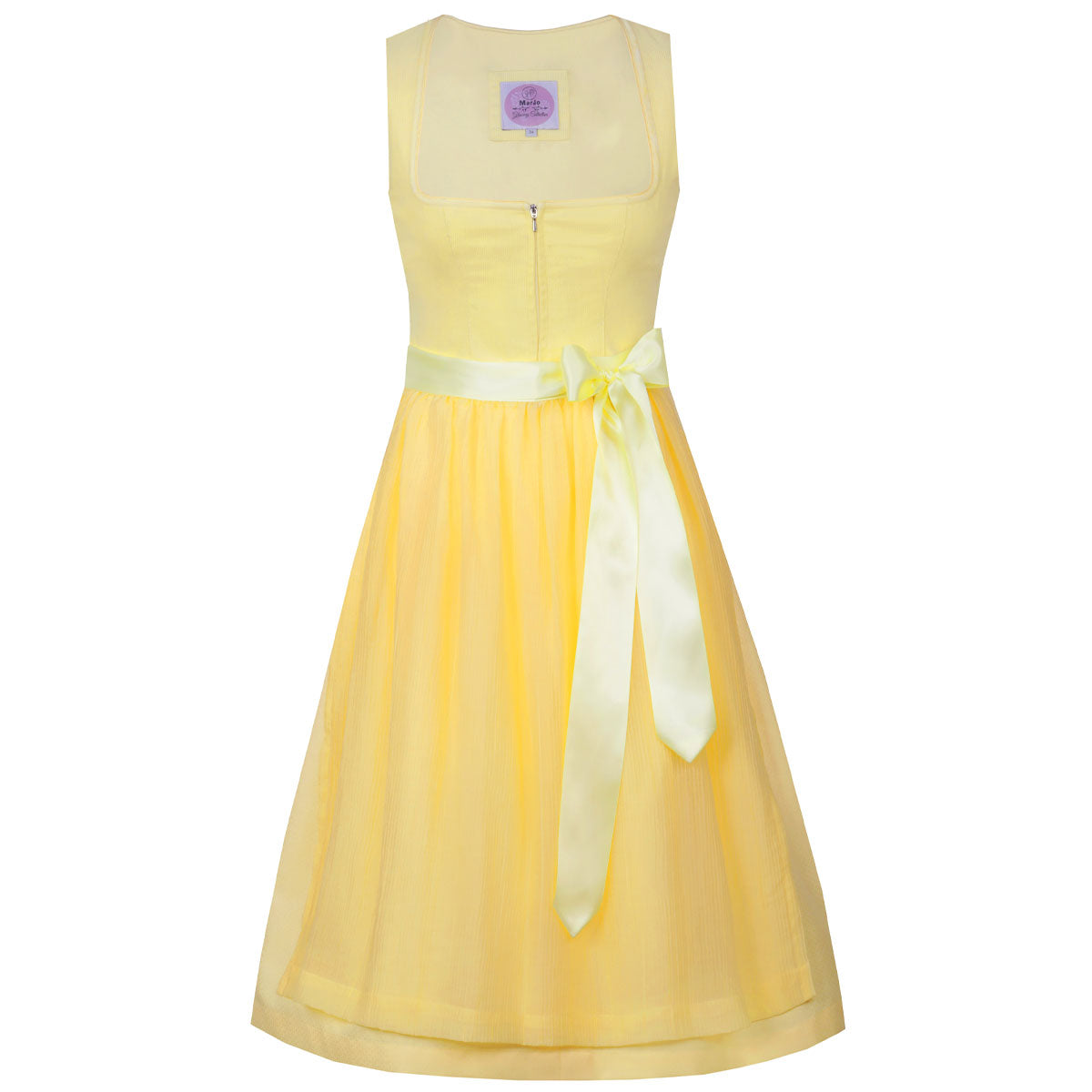 MarJo Dirndl Hofstetten Zitrone Reißverschluss 65 cm - Datschi Trachten