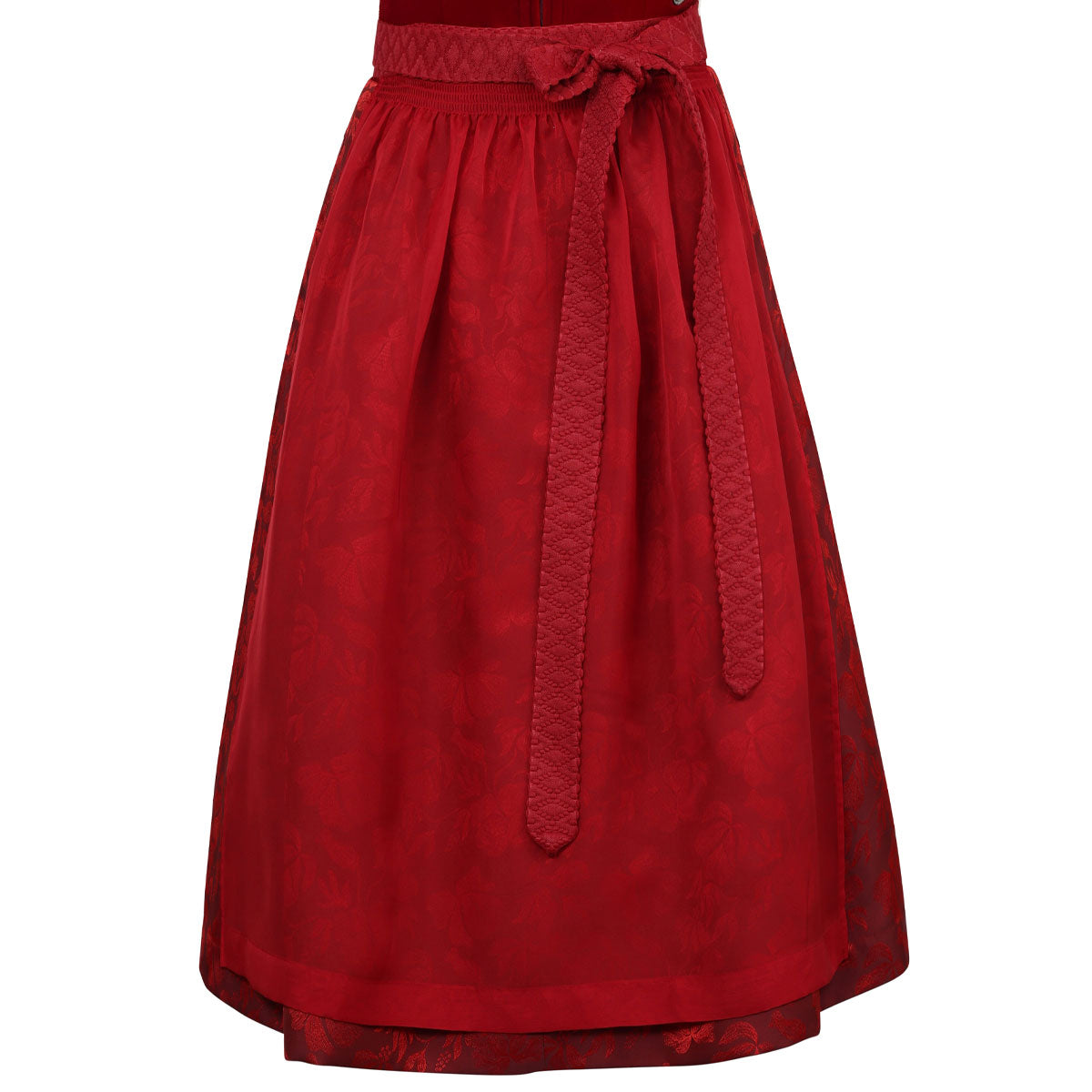MarJo Dirndl Rabenstein Feuerrot Froschgoscherl Samt 65cm