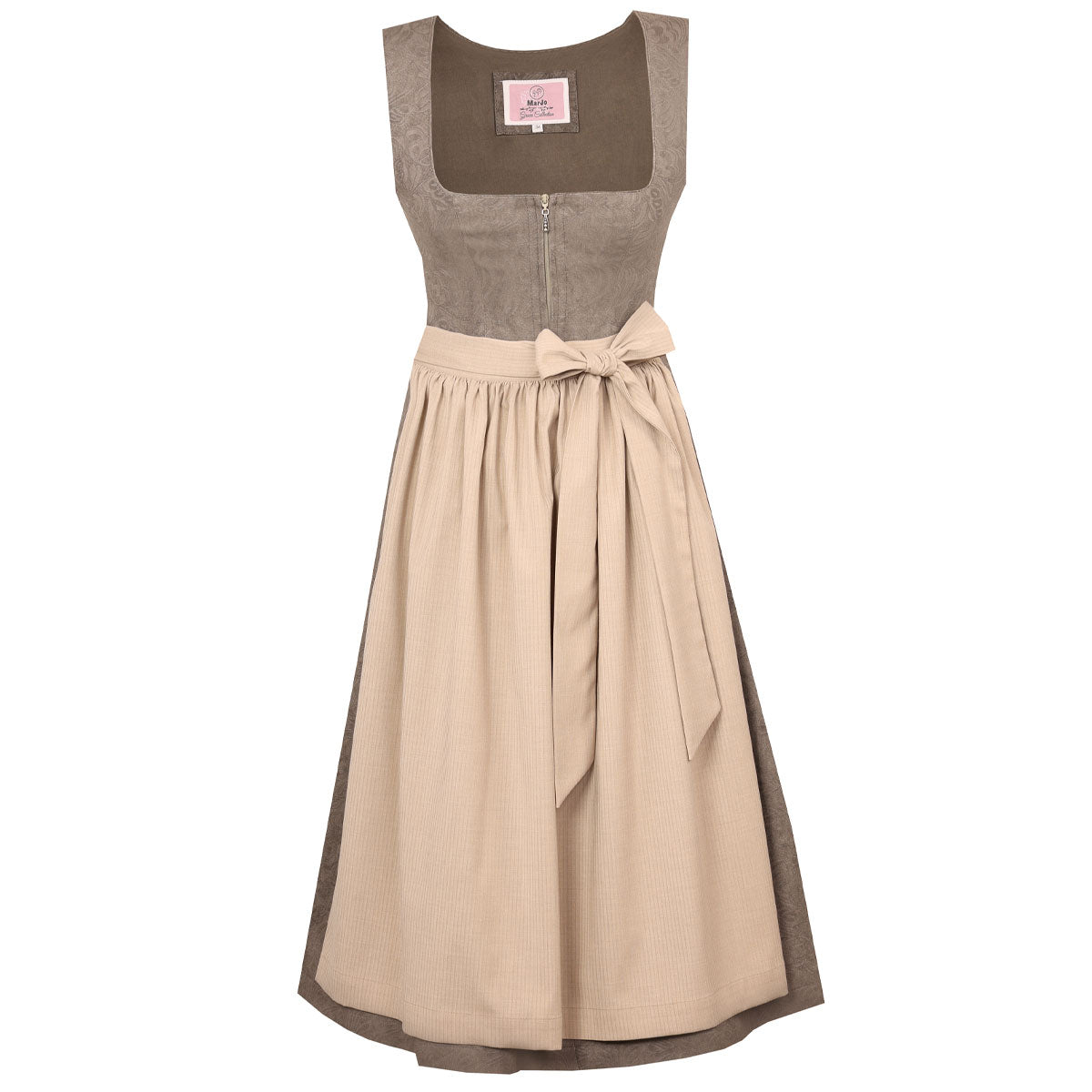 MarJo Dirndl Sauerlach Sand Reißverschluss 70 cm - Datschi Trachten