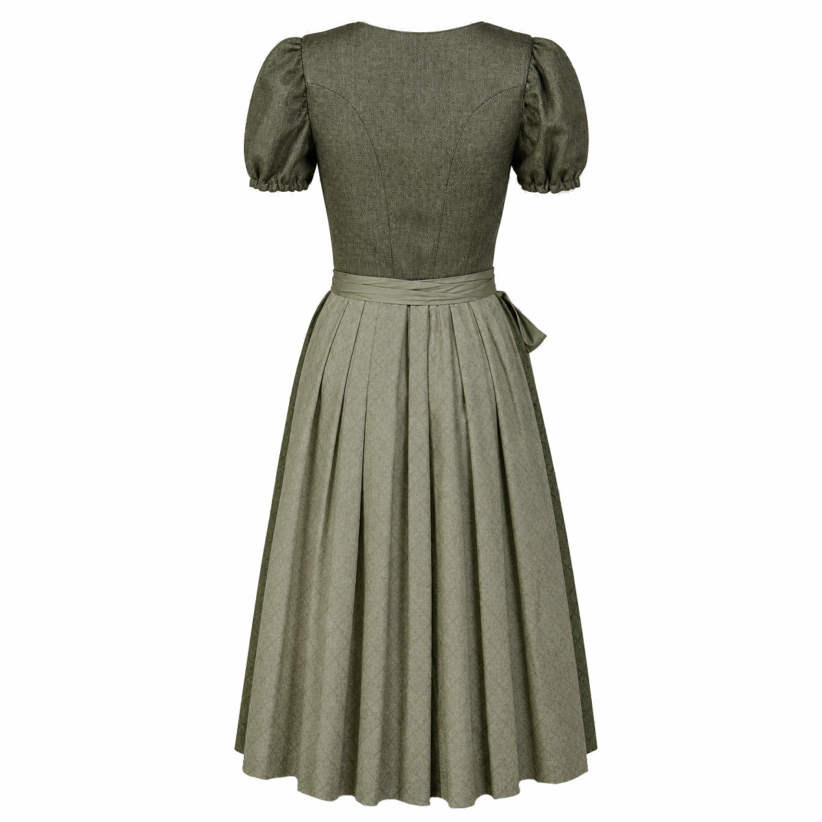 Elli & Juliette 2-in-1 Dirndl Lina Selene Oliv mit abnehmbaren Puffärmel 70 cm