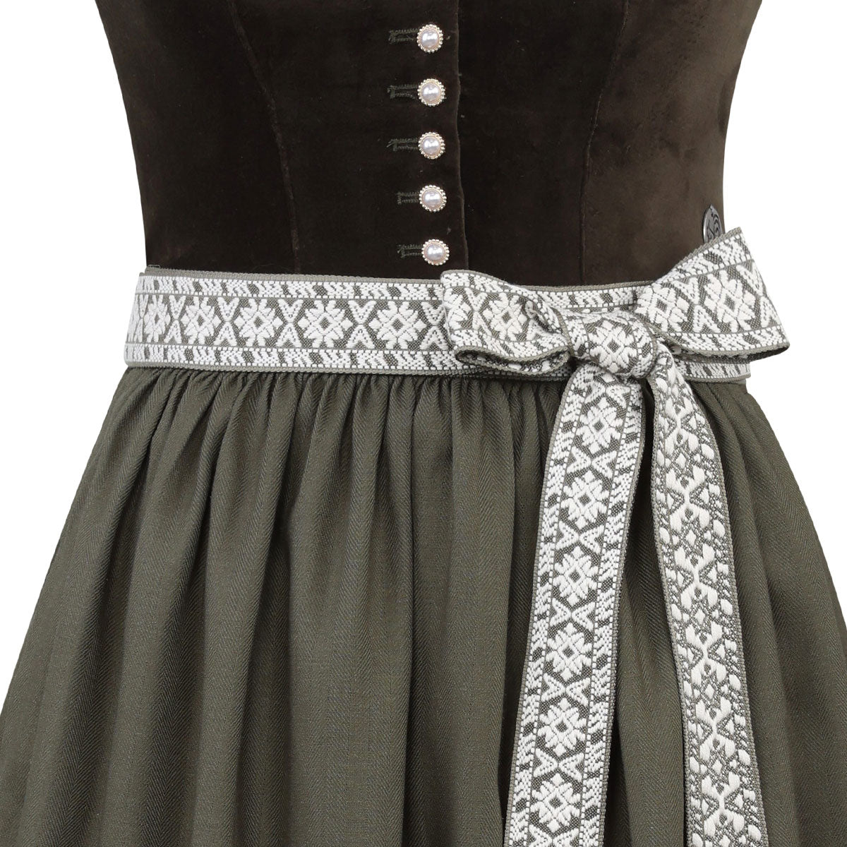 Teresa Bauer x MarJo Dirndl Forest Kiss 70 cm Moosgrün Reißverschluss Kollektion 2026