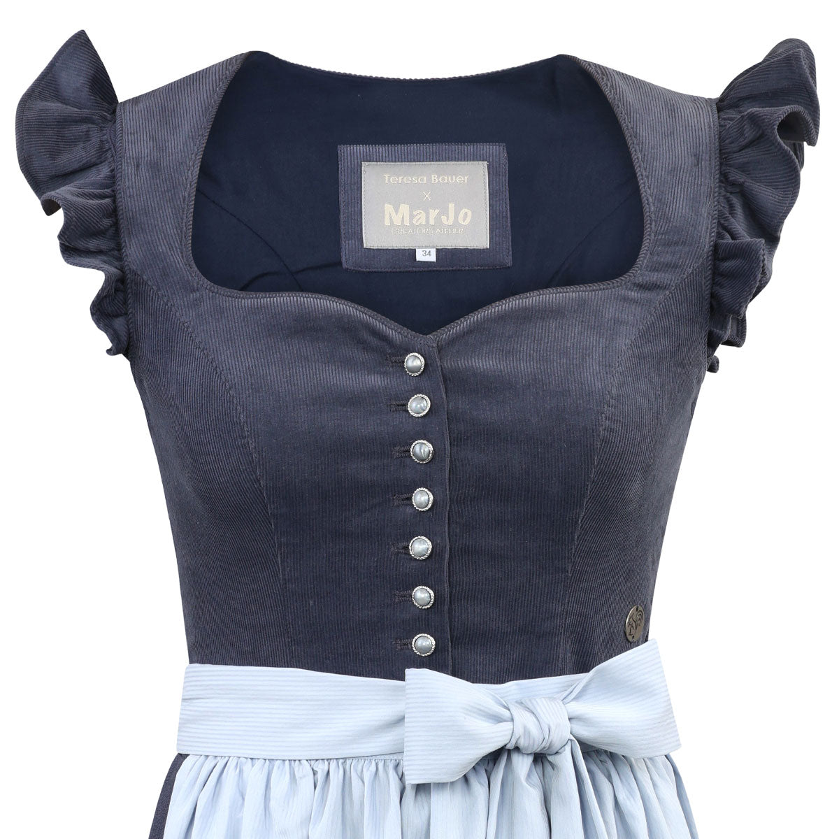 Teresa Bauer x MarJo Dirndl Navy Bloom 70 cm Marine Kollektion 2026
