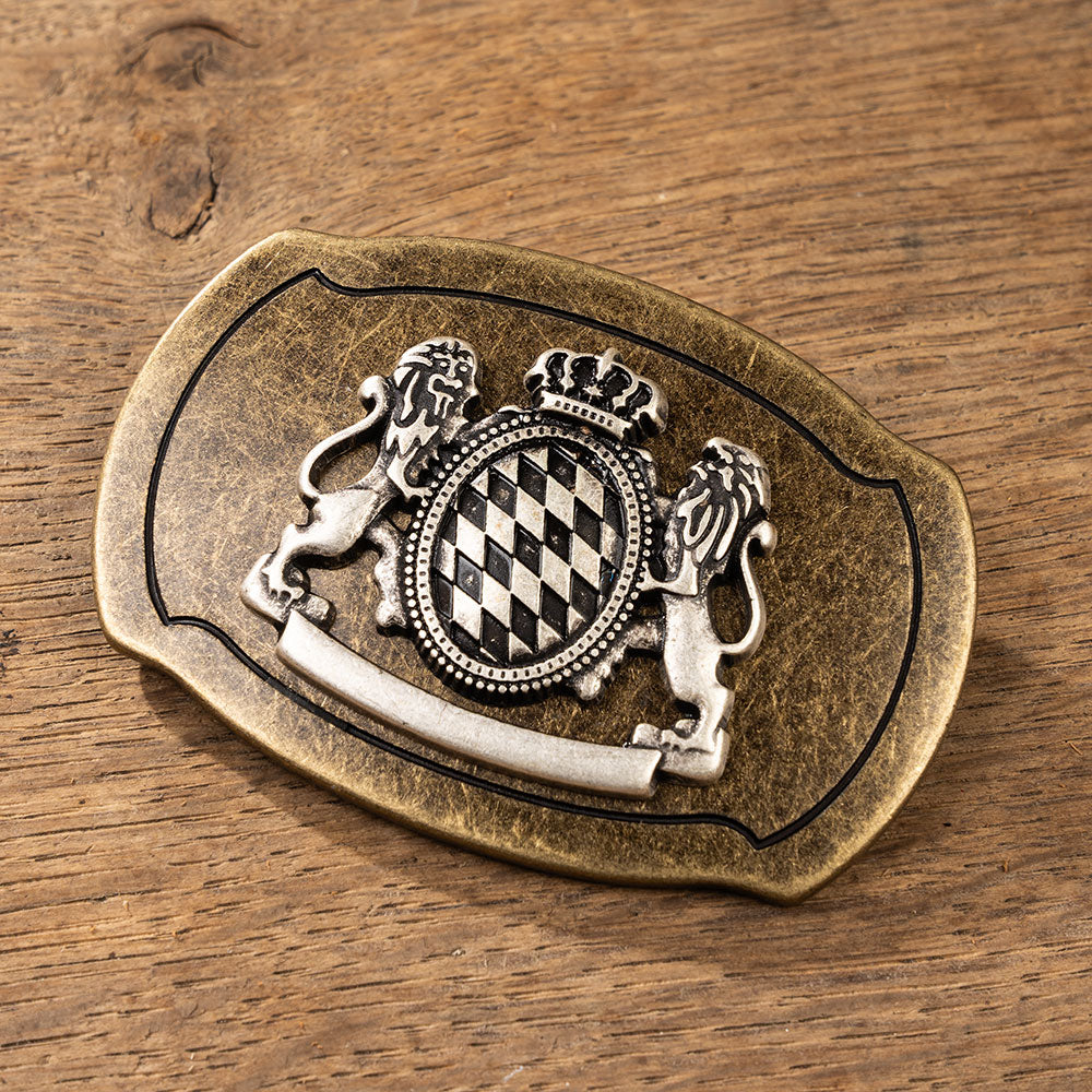 Gürtelschließe Bayern Wappen Messing Antik - Datschi Trachten