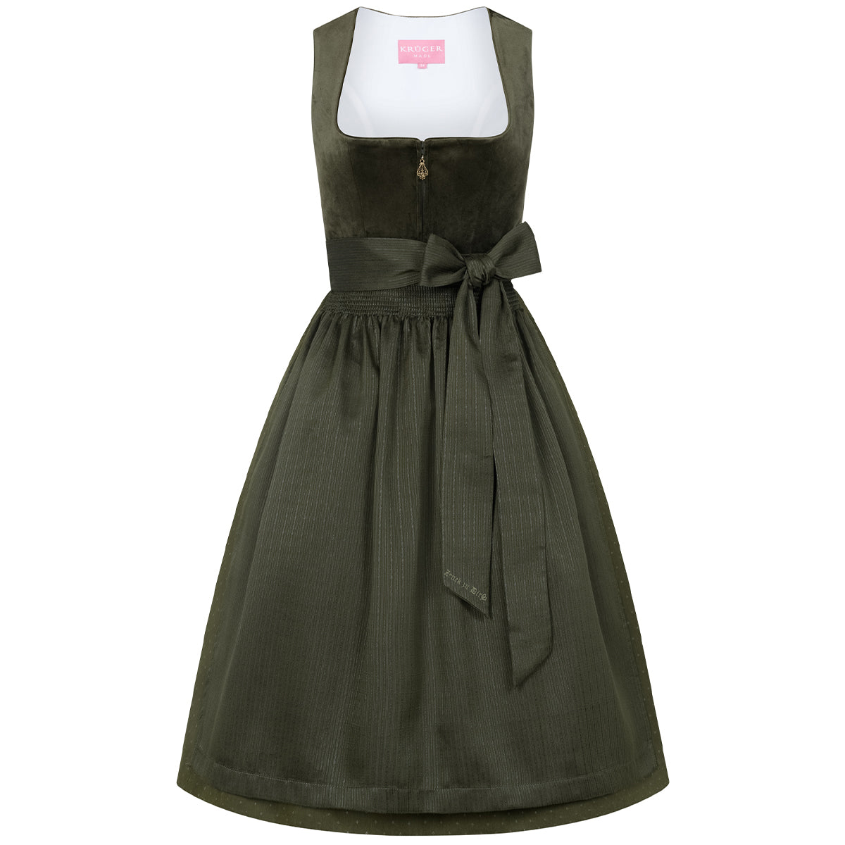 TREAM x Krüger Dirndl Hasenjagd Dunkelgrün Reißverschluss 70cm Kollektion 2026