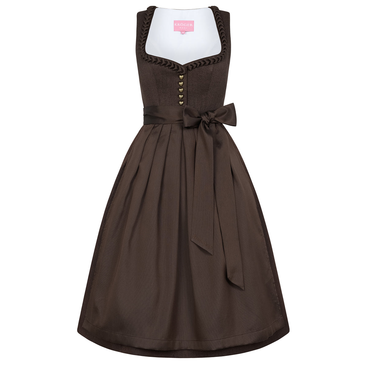 TREAM x Krüger Dirndl 70cm Koko Braun Knopfleiste Kollektion 2026