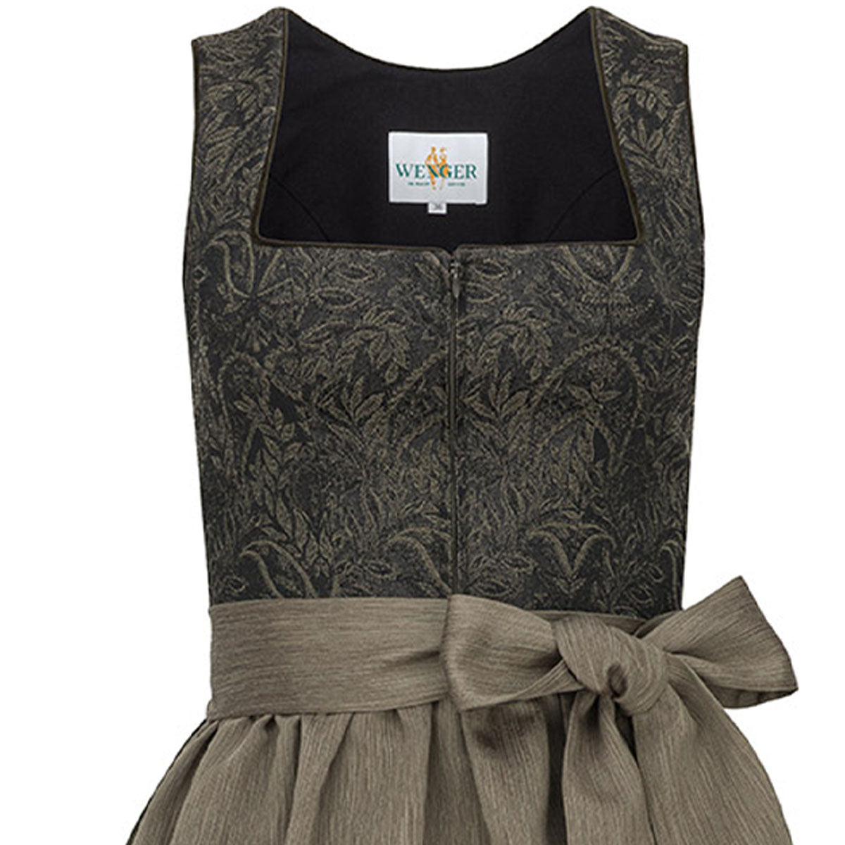 Wenger Dirndl Ella Oliv Blumen Mieder 70cm