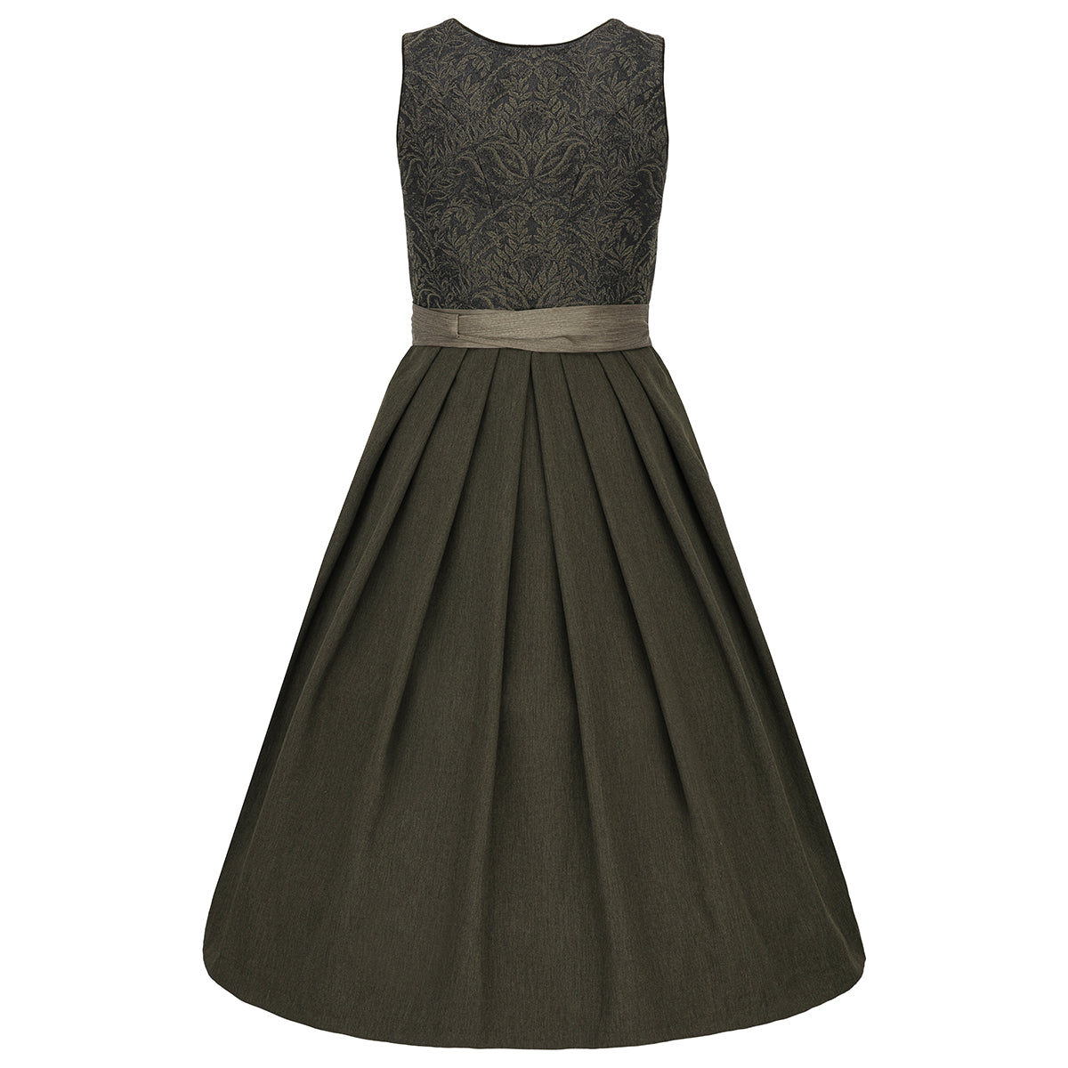Wenger Dirndl Ella Oliv mit Ornamentmieder 70cm
